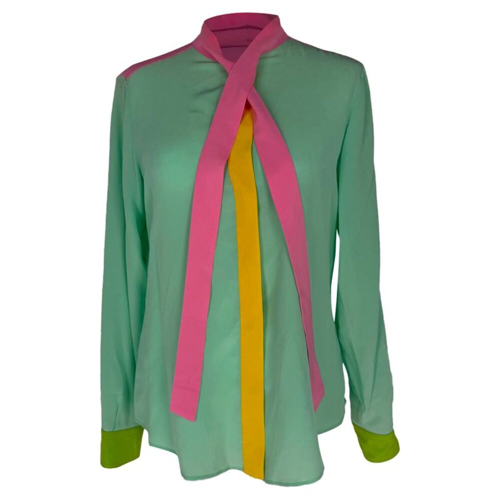 Moschino Neck Tie Blouse in Multicolor Silk